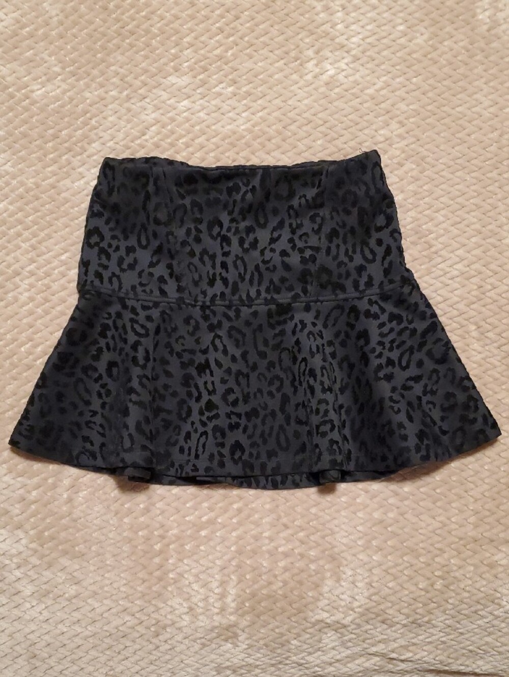 Forever 21 Black Leopard-Print Skater Skirt